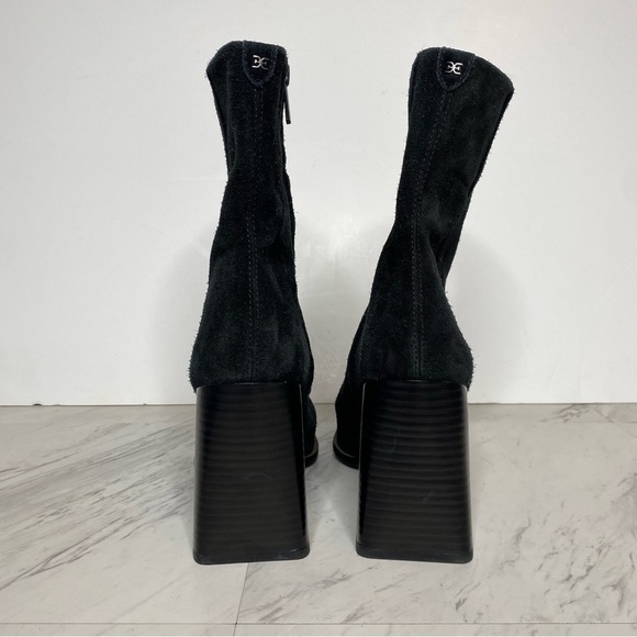 Sam Edelman Ivette Black Suede Square Toe Bootie 9M - Picture 3 of 14